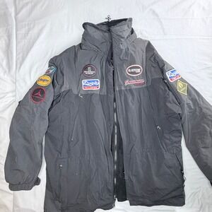 North End All Climate Wear Ski Jacket Men's XXL Gray Multi-Patch Souvenir